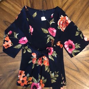 NWT Navy Floral Blouse from West Kei